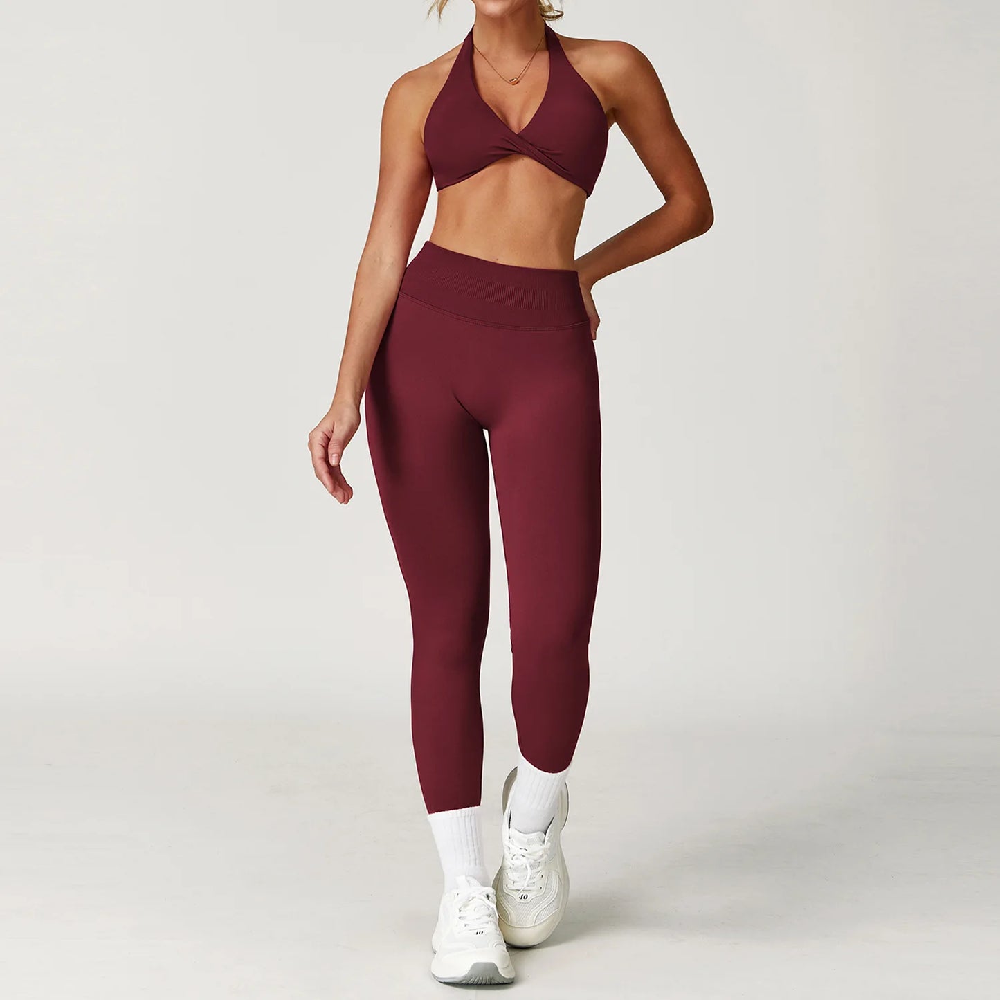 Yoga Suit 2PCS Sports Set Women Tracksuit Running Workout Long Sleeve