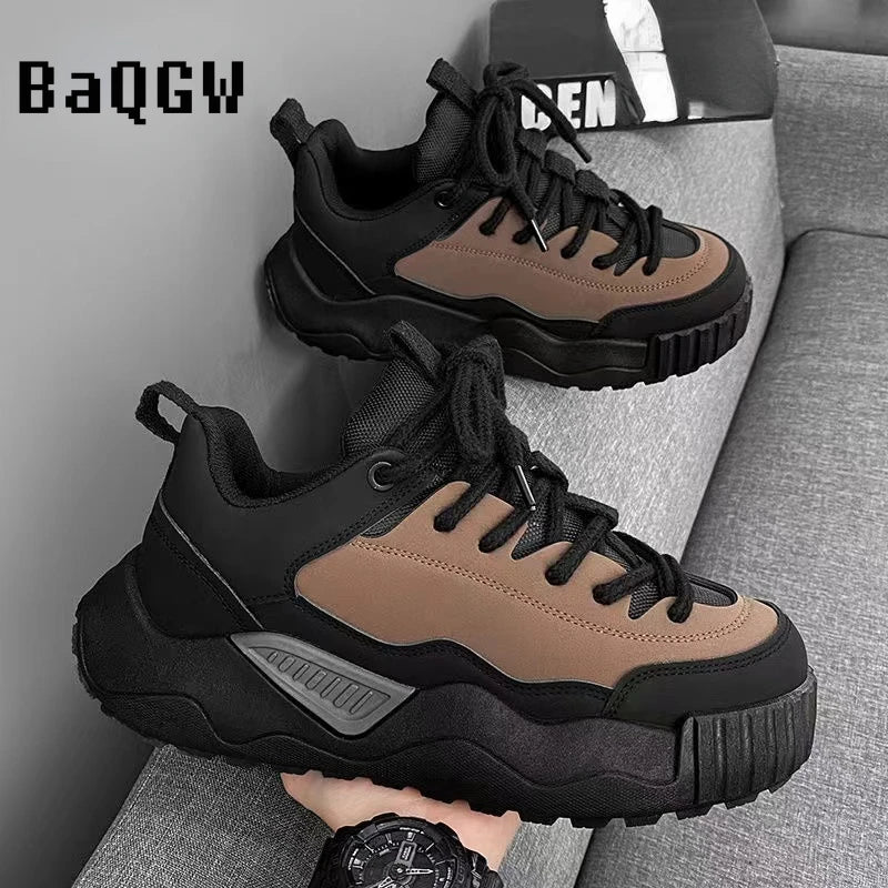 Designer Color Block Luxury Chunky Sneakers for Men Casual Thick Platform Fashion Casual Shoes Sports Running Trainers Tenis