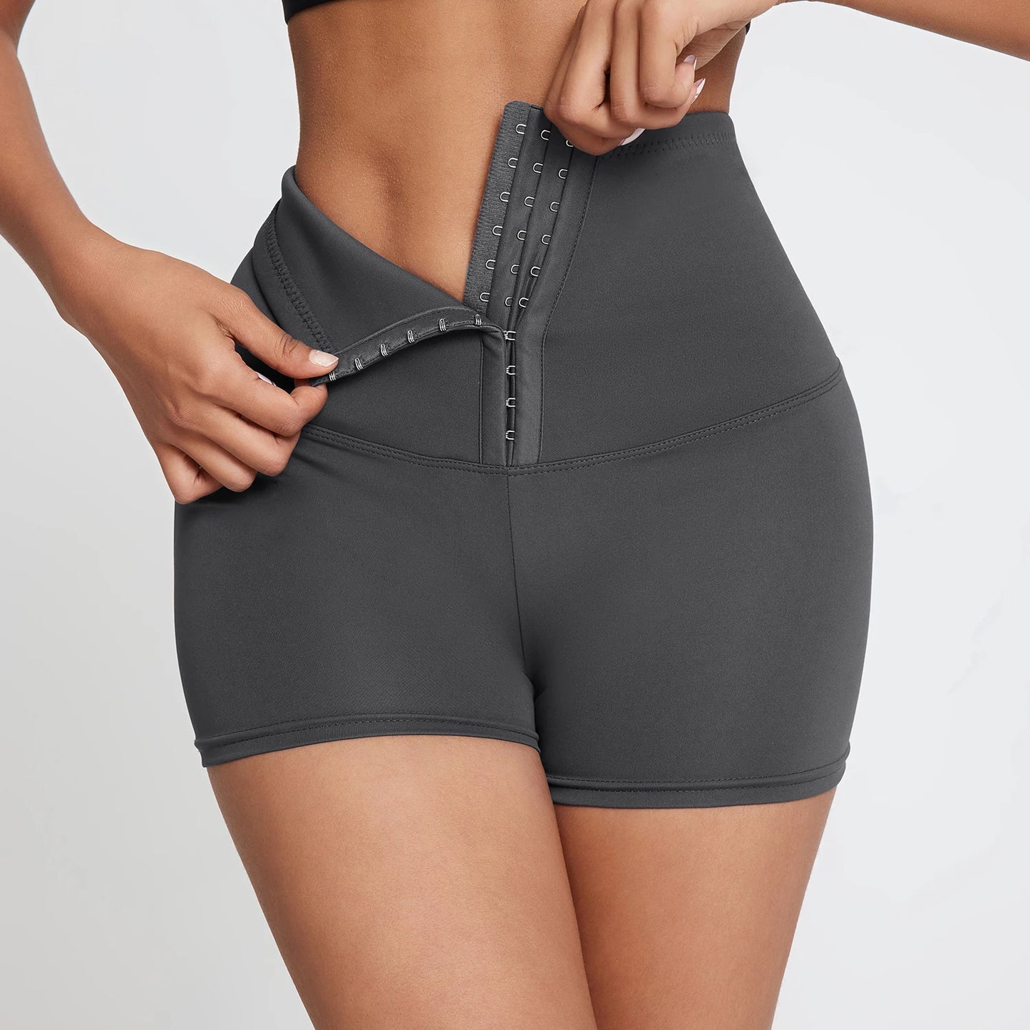 CHRLEISURE Women Breasted Yoga Shorts Sexy Butt Lift Fitness Shapewear Abdomen Tights Gym High Waist Stomach Cycling Shorts
