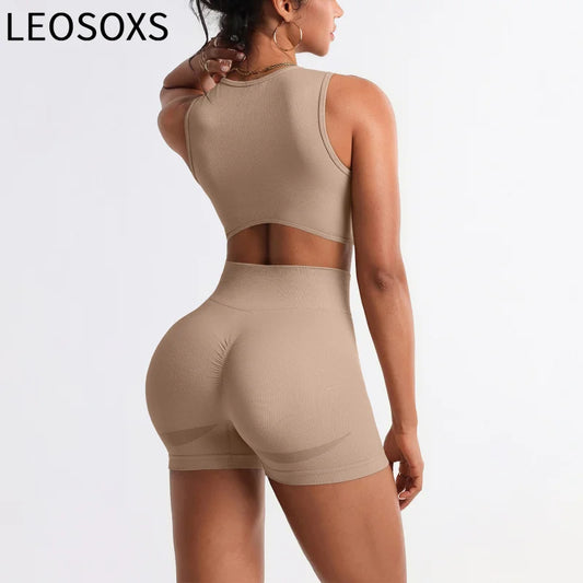 2pcs Seamless Yoga Set Gym Clothes Athletic Wear