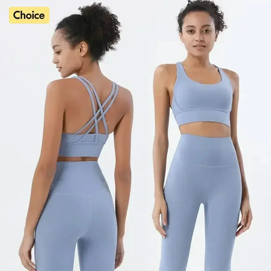 Sportswear Yoga Set Leggings and Tops Fitness