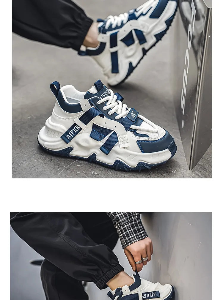 Trend Green Men's Thick Bottom Casual Sneakers Designer High Top Trainers Men Fashion Platform Shoes Breathable Chunky Sneakers