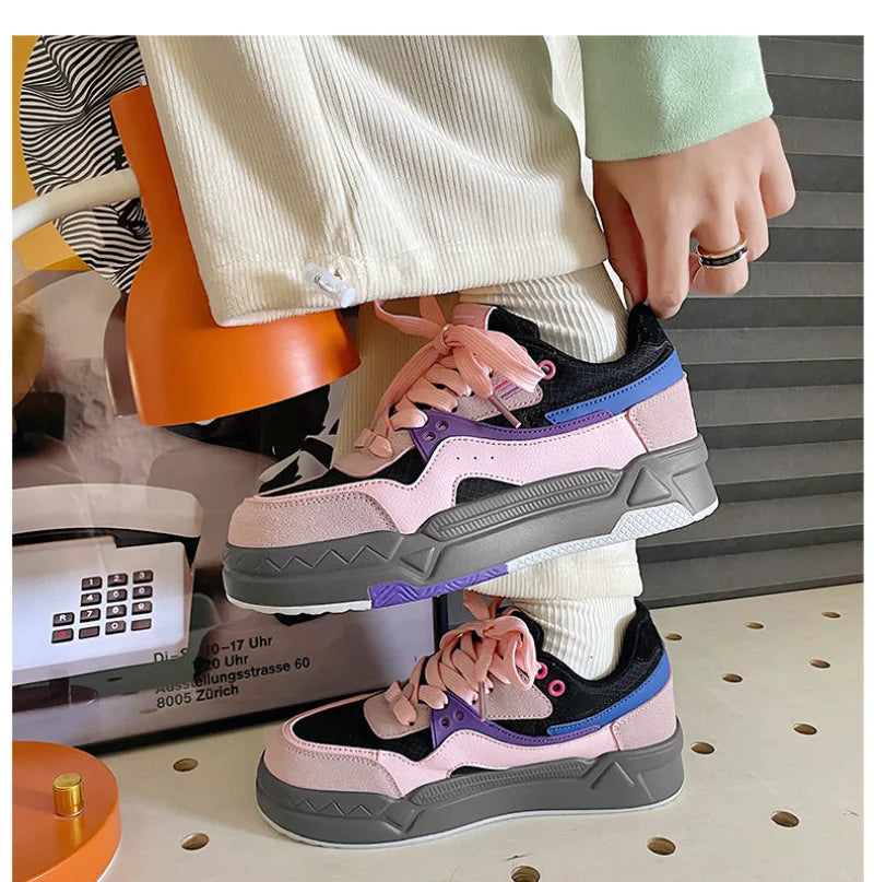 2023 Fashion Summer Women Sneakers All-match Mixed Color Men Running Sports Shoes Platform Rock Casual Ladies Breathable Shoes