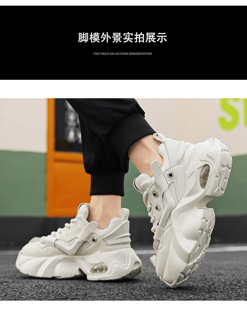 Luxury Men's Black Casual Sneakers Comfortable Platform Shoes Men Designer Height Increasing Sneakers Men Casual Sports Shoes