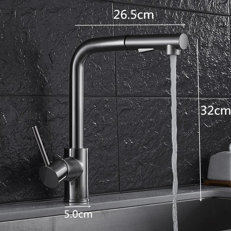 Swiveling Kitchen Faucet Brass Brushed Nickel