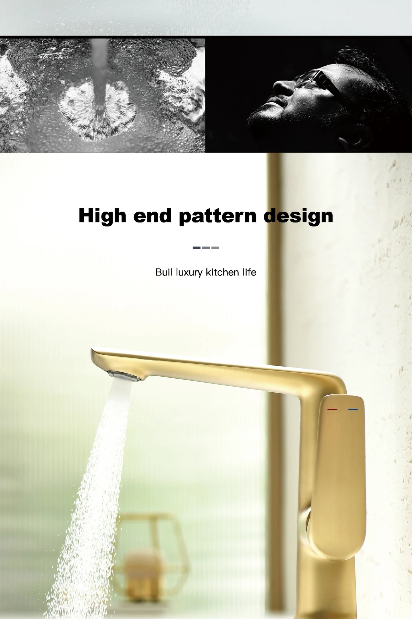 AITANA Luxury Chromium Brass Bathroom Faucet with Simple Design, Single Handle Cold and Hot Dual Control, 2-Function Basin Tap