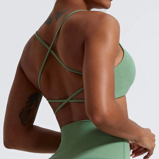 Super Soft Fabric Back Cross Sports Bra