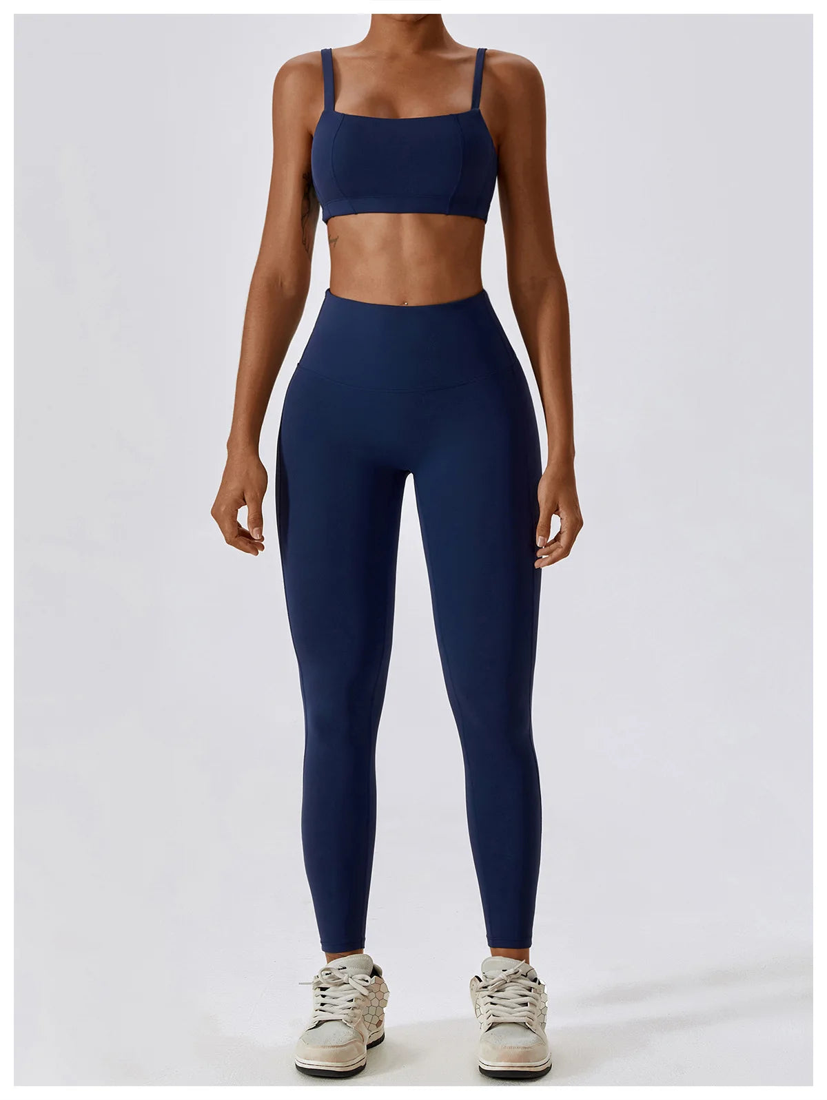 Athletic Wear High Waist Leggings And Top Two Piece Set Seamless Gym