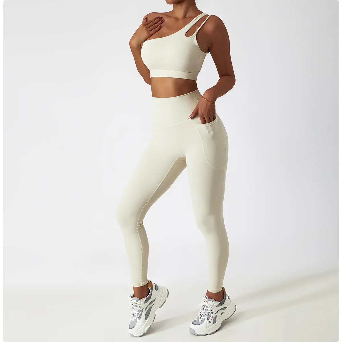 2PCS Seamless Women Tracksuit Yoga Set Workout Sportswear