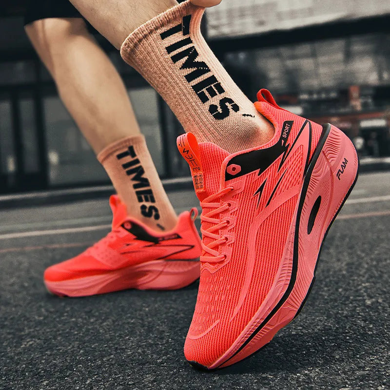 Mens Running Shoes Pro Training Mesh Breathable Flat Sneakers 2024 Trendy Couple Tennis Shoes for Men and Women Big Size