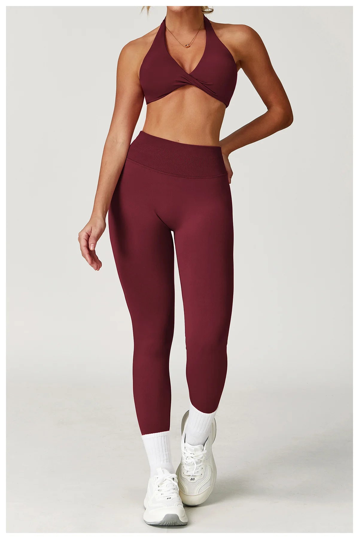 Yoga Suit 2PCS Sports Set Women Tracksuit Running Workout Long Sleeve
