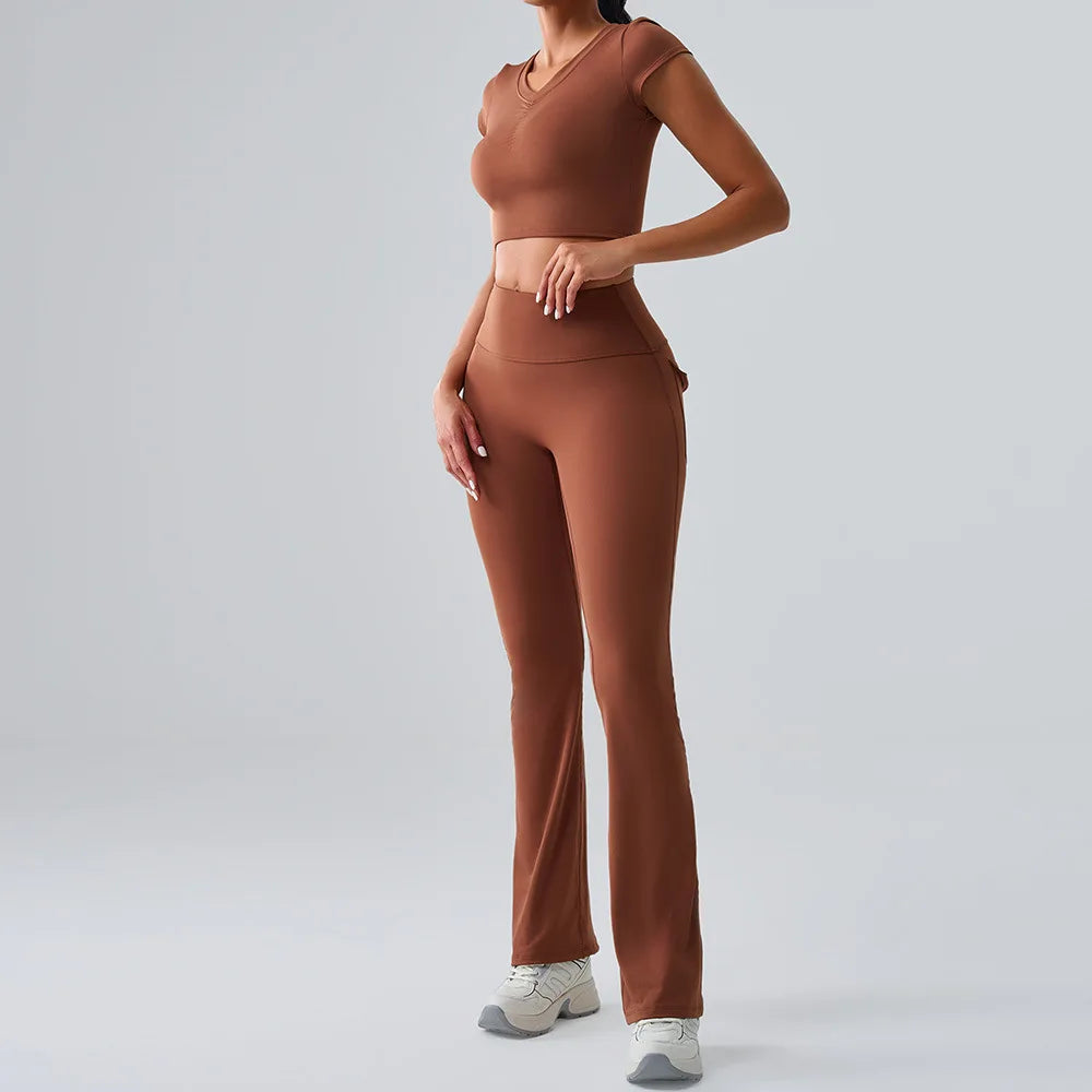 Sexy Women's Feeling Naked Training Set Gym Yoga 2 Pieces
