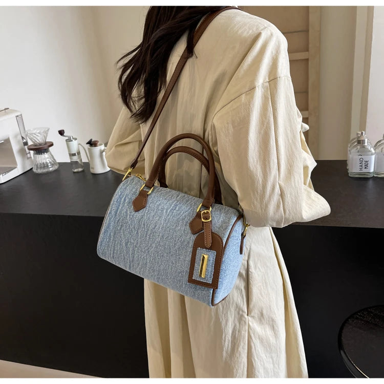 Fashion Solid Color Denim Handbag Quality Hardware Versatile Shoulder Bag 2024 Hot Sale Crossbody Bag for Women Bolsas Femininas