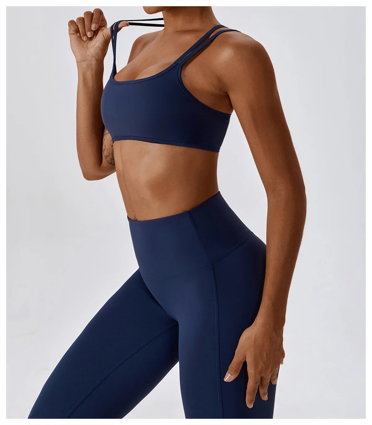 Athletic Wear High Waist Leggings And Top Two Piece Set Seamless Gym