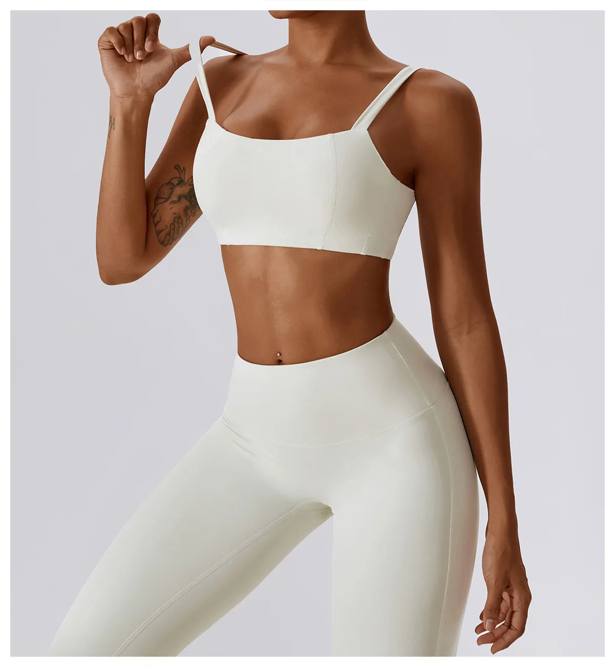 Athletic Wear High Waist Leggings And Top Two Piece Set Seamless Gym