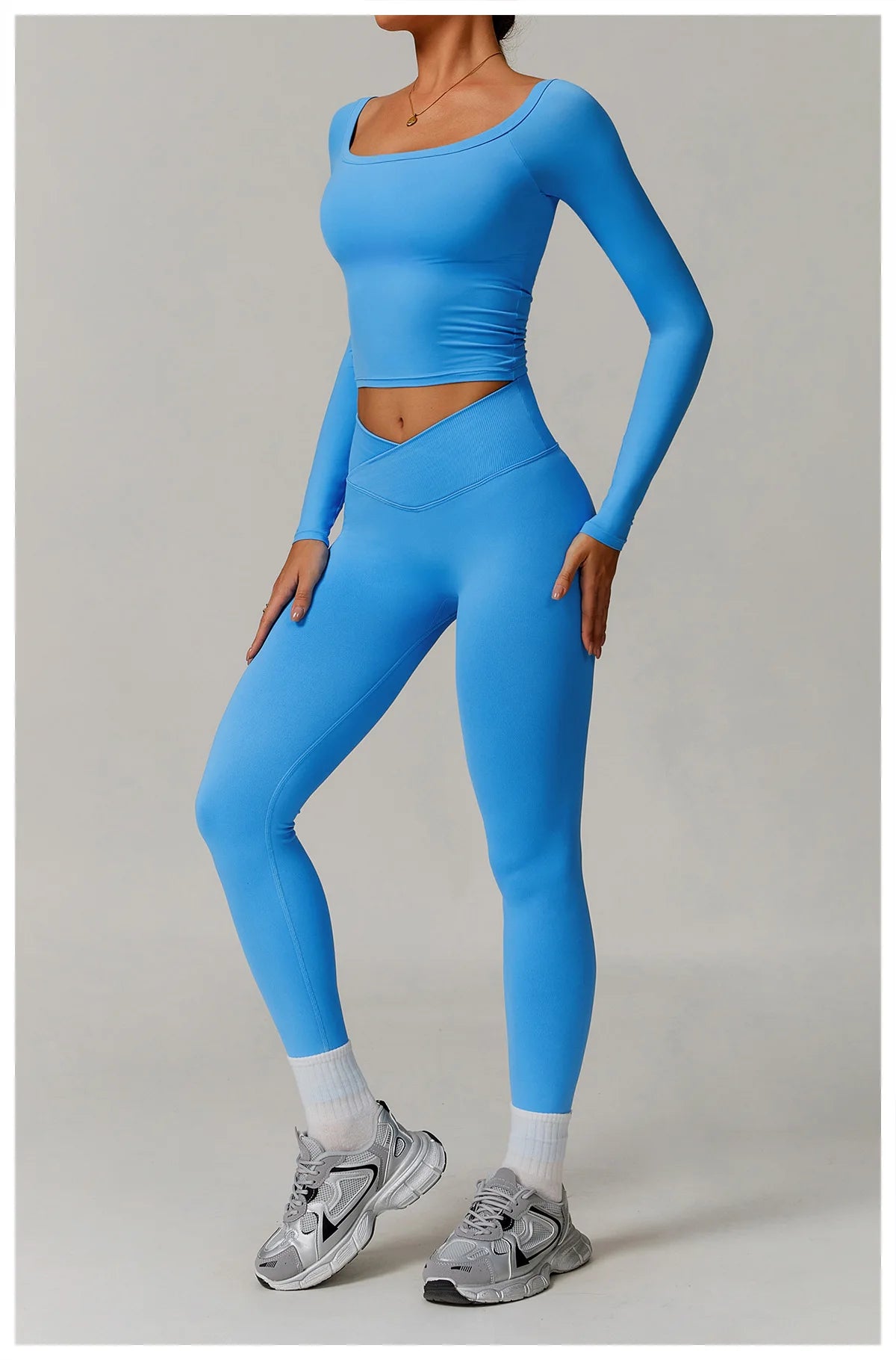 2 Pieces Yoga Suit Sports Set Women Athletic Wear Gym