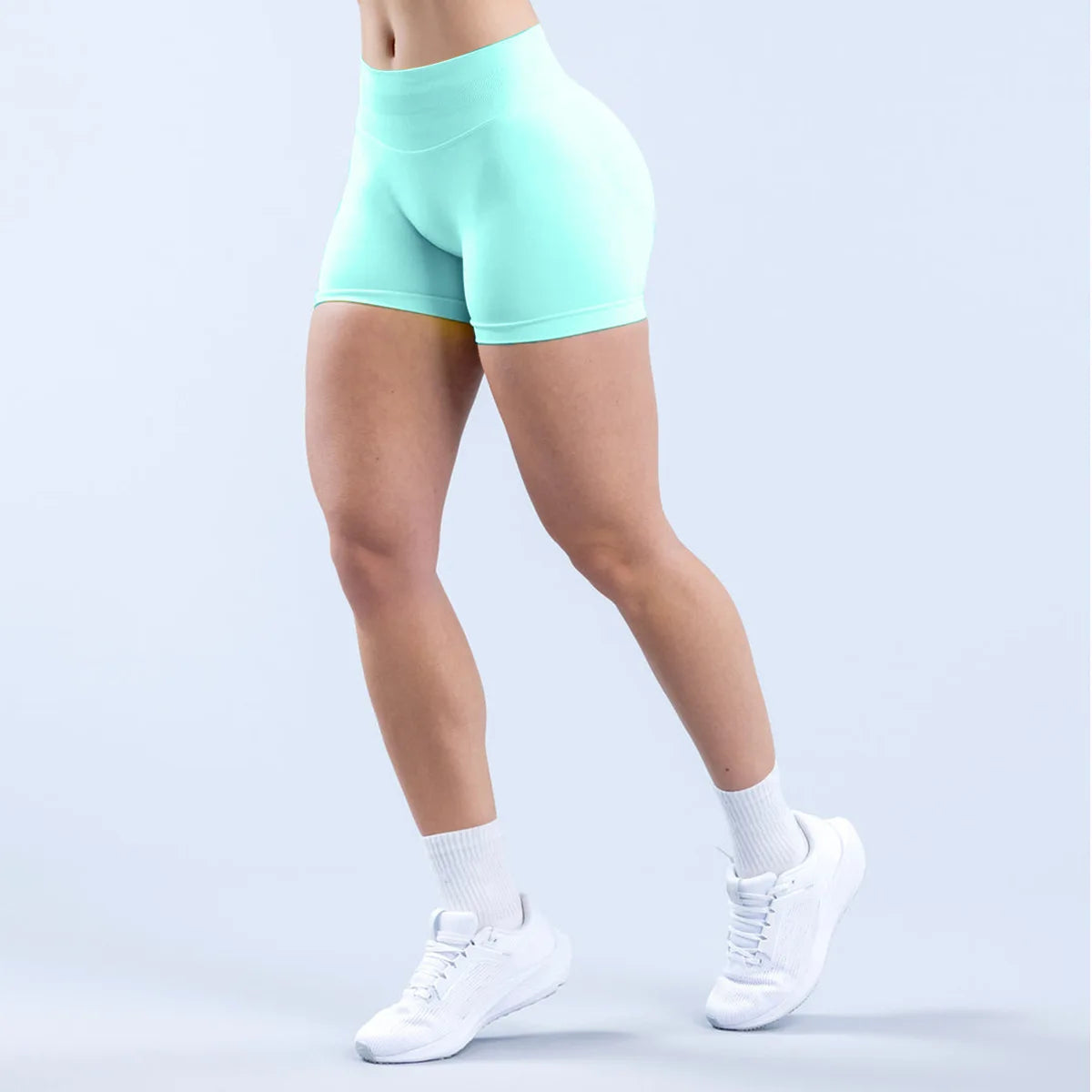 Women Seamless Yoga Sports Shorts Stretch Scrunch Butt Gym Shorts Low Ribbed Workout Running Leggings Sexy Athletic Yoga Shorts