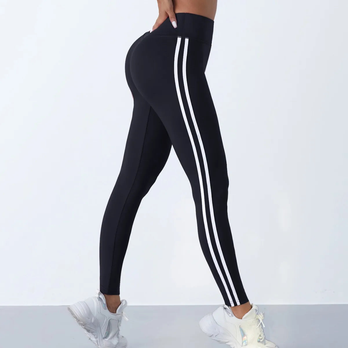 Yoga Leggings Women Striped Slim Sports