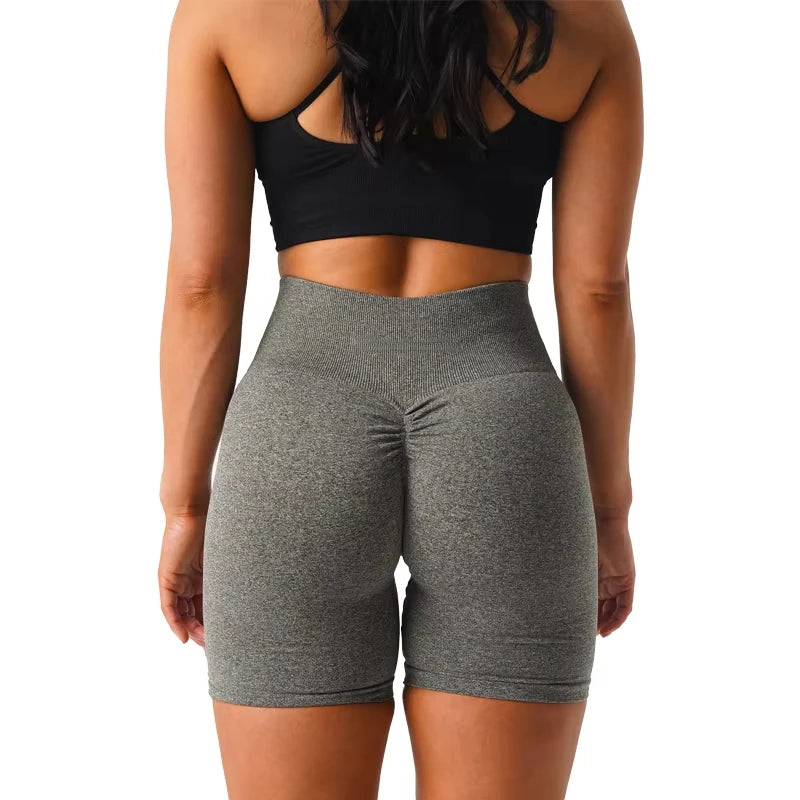 Scrunch Seamless Shorts Spandex Shorts Woman Fitness Elastic Breathable Hip-lifting Leisure Sports Running