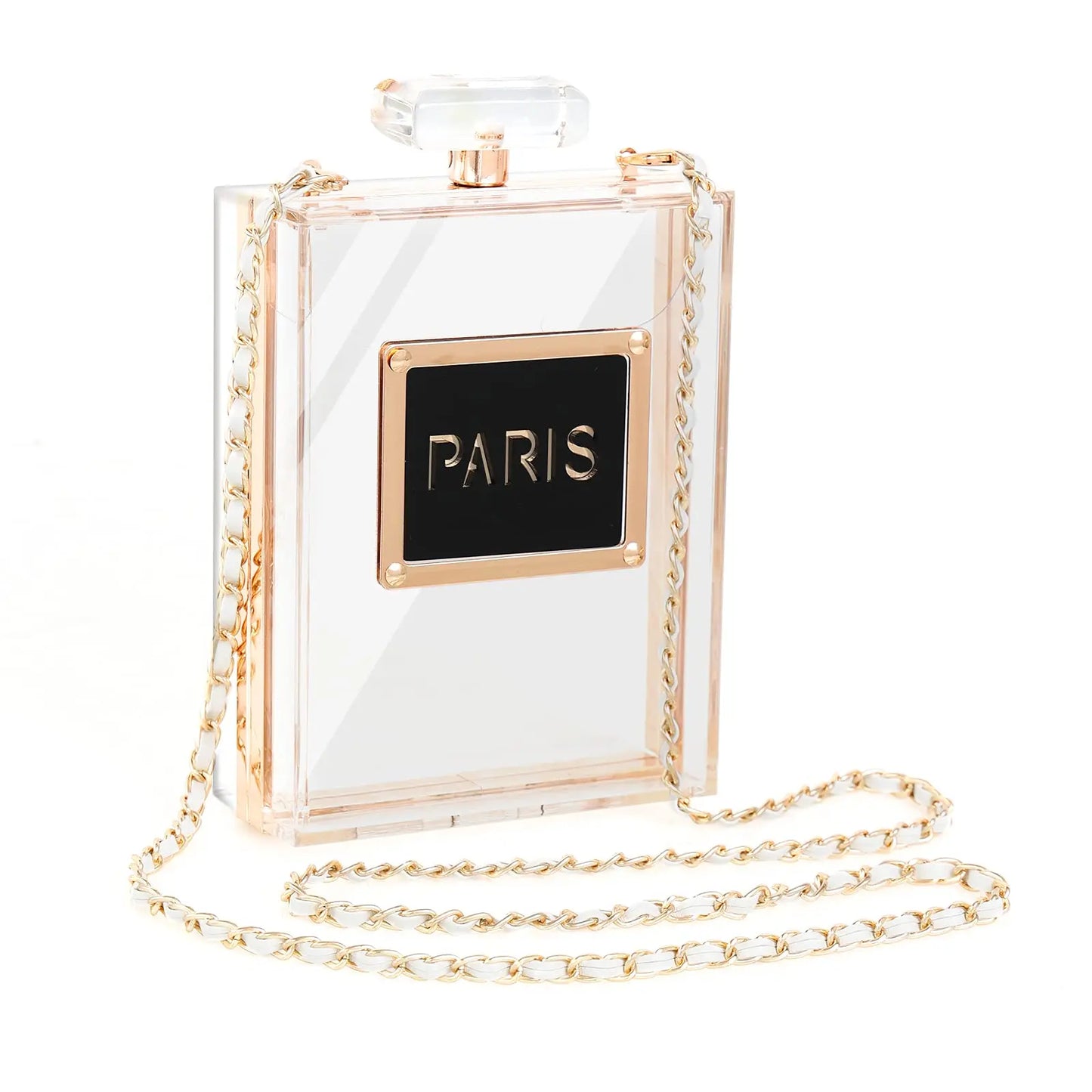 Evening Bags Women's Acrylic Paris Perfume Shaped Black Bag Purses Clutch Vintage Banquet Handbag Luxury Shoulder Crossbody Bags