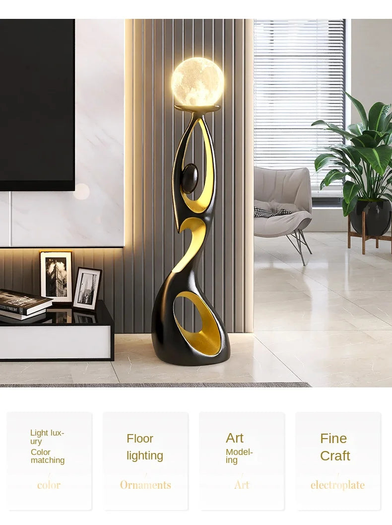 Home Art Decor,Light Luxury, Creative Living Room, TV Cabinet, Floor Decorative, Resin Abstract Sculpture, Housewarming Gift