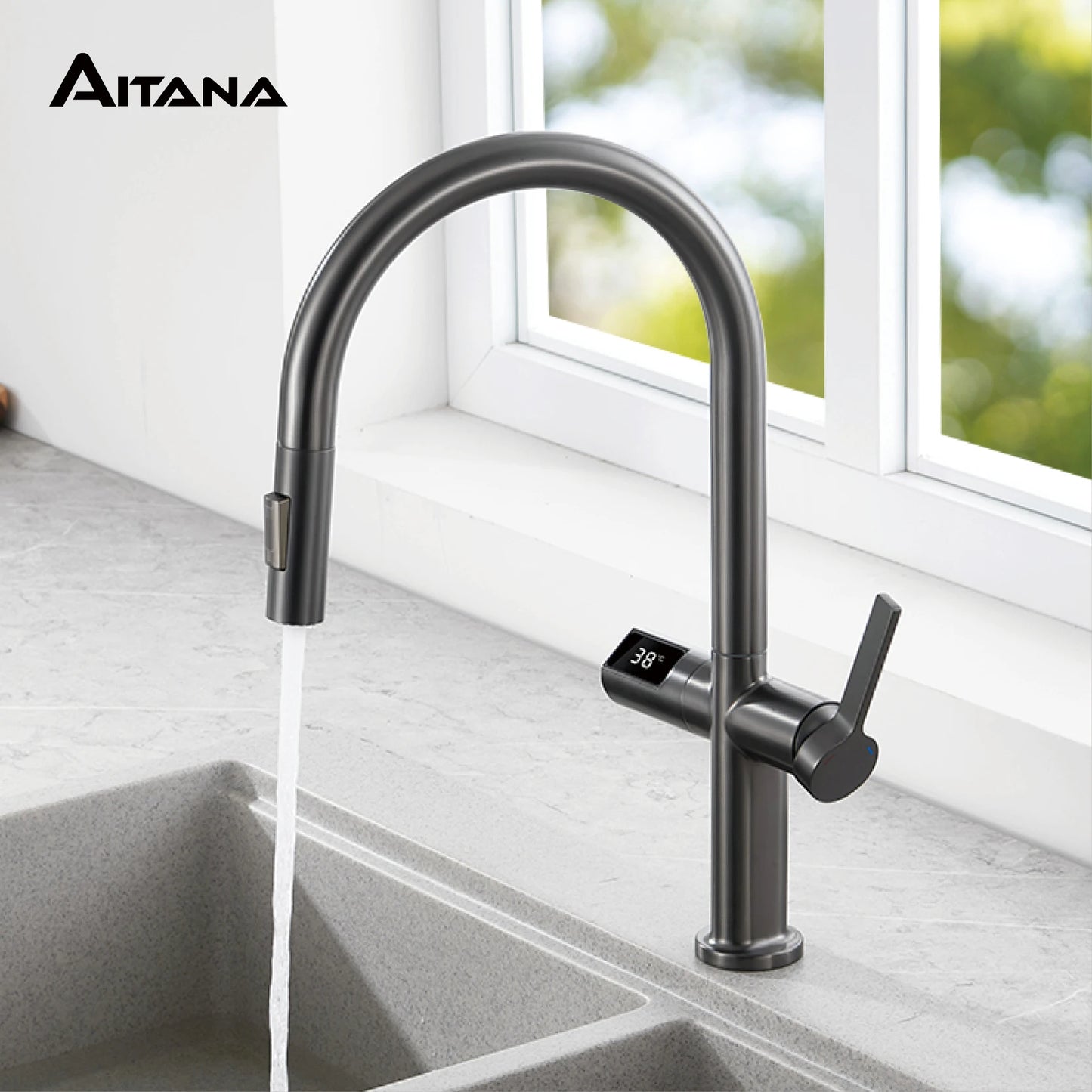 Digital Display Kitchen Faucet