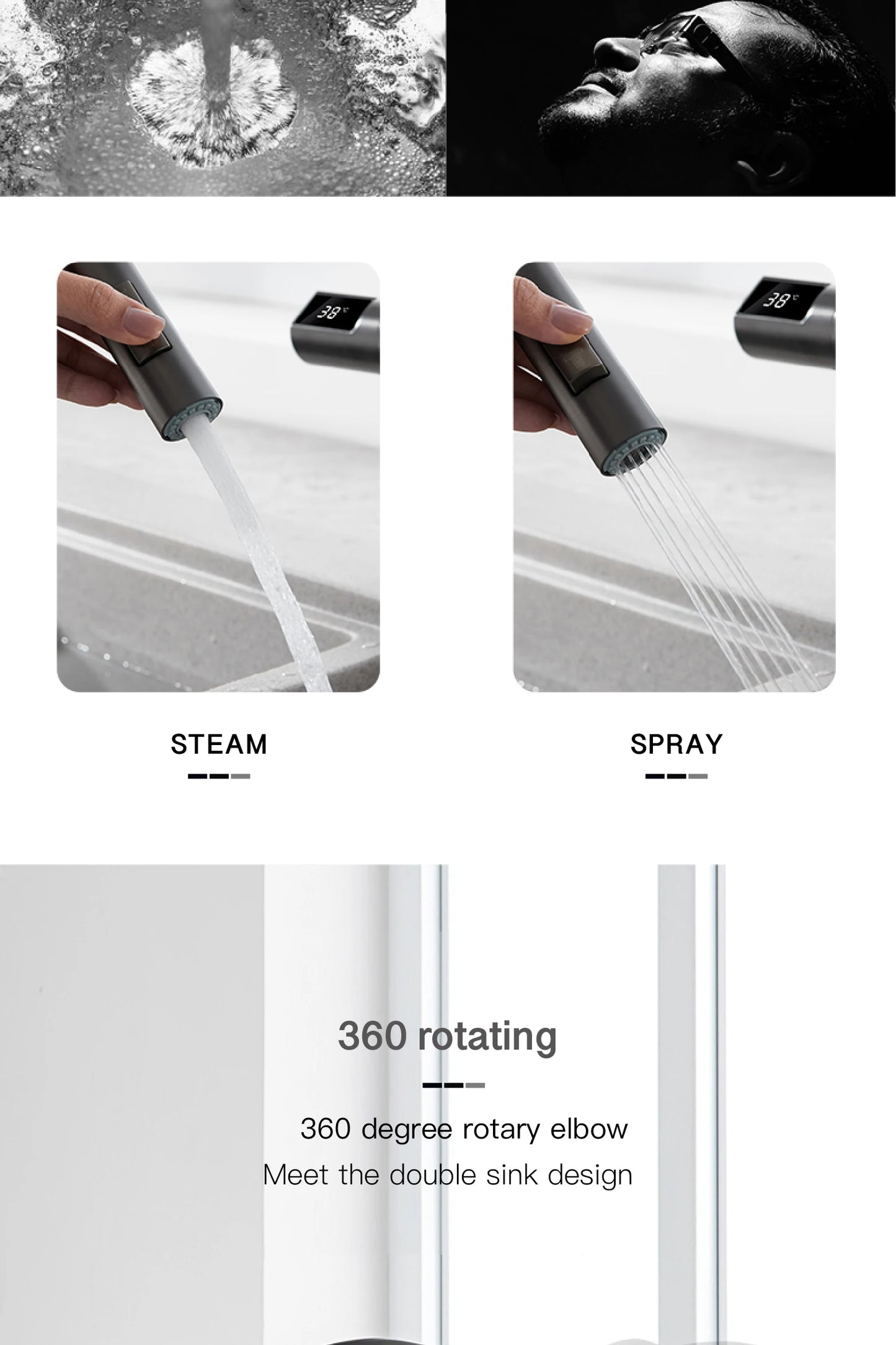 Digital Display Kitchen Faucet