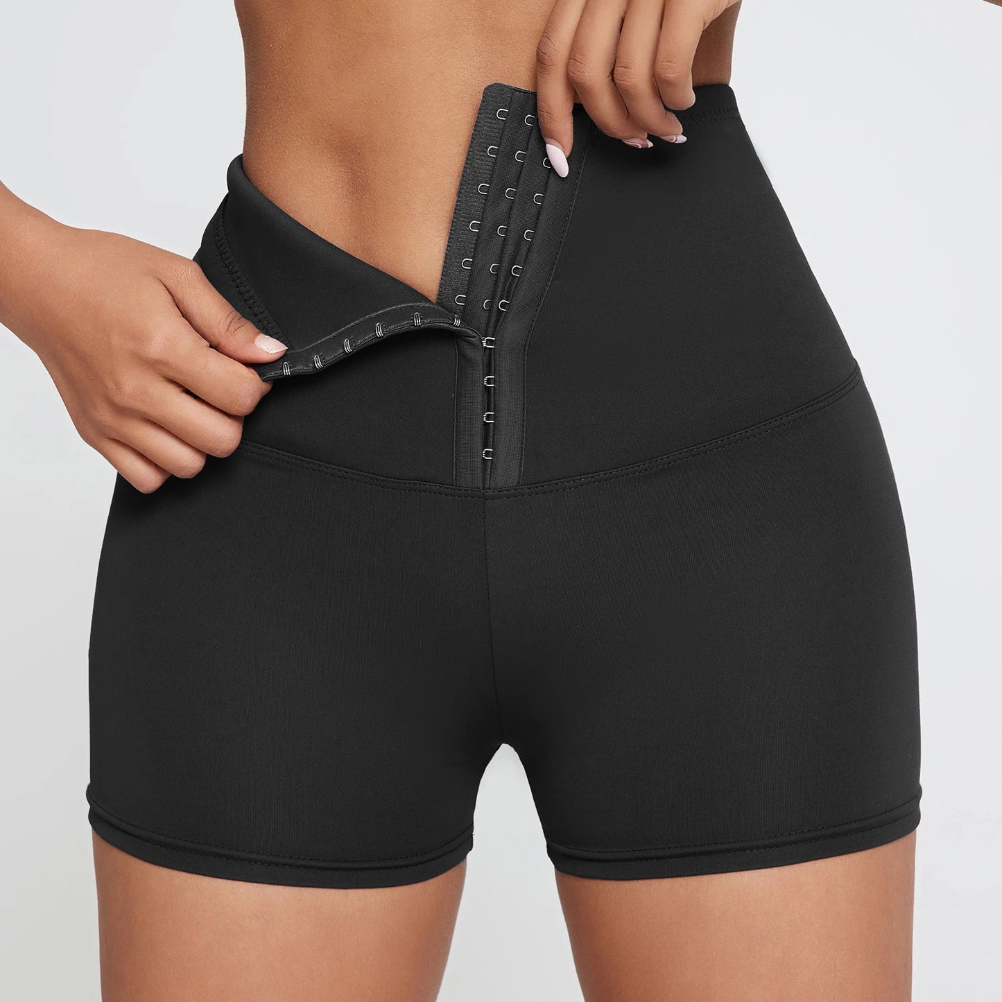 CHRLEISURE Women Breasted Yoga Shorts Sexy Butt Lift Fitness Shapewear Abdomen Tights Gym High Waist Stomach Cycling Shorts