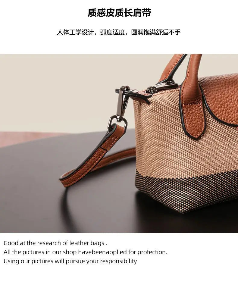 Early spring new women's bag plaid canvas personalized versatile dumpling bag summer lightweight shoulder crossbody bag