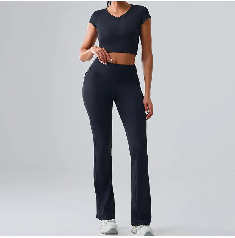 Sexy Women's Feeling Naked Training Set Gym Yoga 2 Pieces