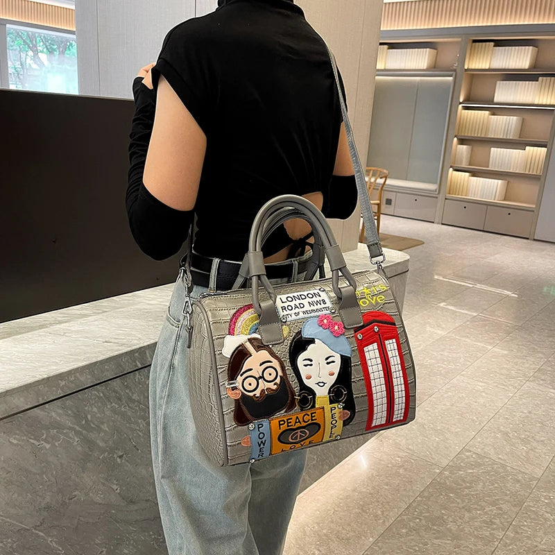 High Quality Women PU Leather Handbags Fashion Ladies Shoulder Boston Bags for Women Casual Female Messenger Crossbody Bag New