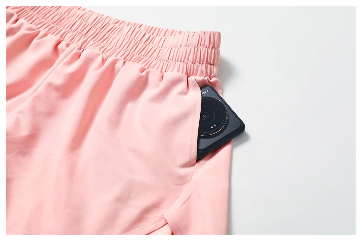 Yoga Shorts with pockets Women Fitness Elastic Cycling Running Workout Short Leggings Ladies Gym Sport Shorts Fitness Sportwear