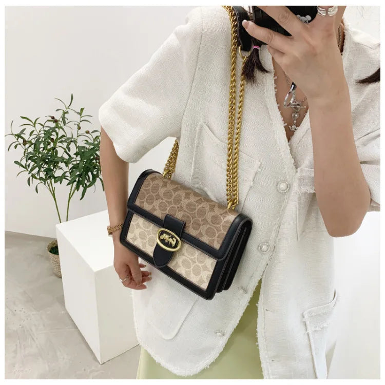 Fashon High-End Women' Bag 2023 Luxury Trendy Messenger Shoulder Bag Retro Small Square Bag Ladies Chain Shoulder Bag Handbags