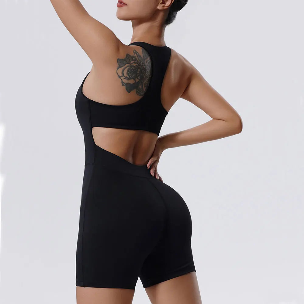 Zipper Yoga Jumpsuit Fitness Tracksuit