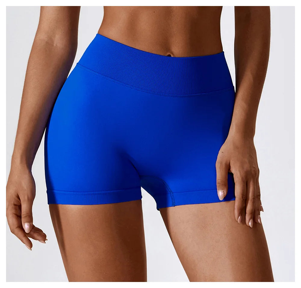 V Back Seamless Shorts Women Sports Shorts Cycling Yoga Shorts Scrunch Butt Biker Fitness High Waist Gym Shorts Leggings Woman