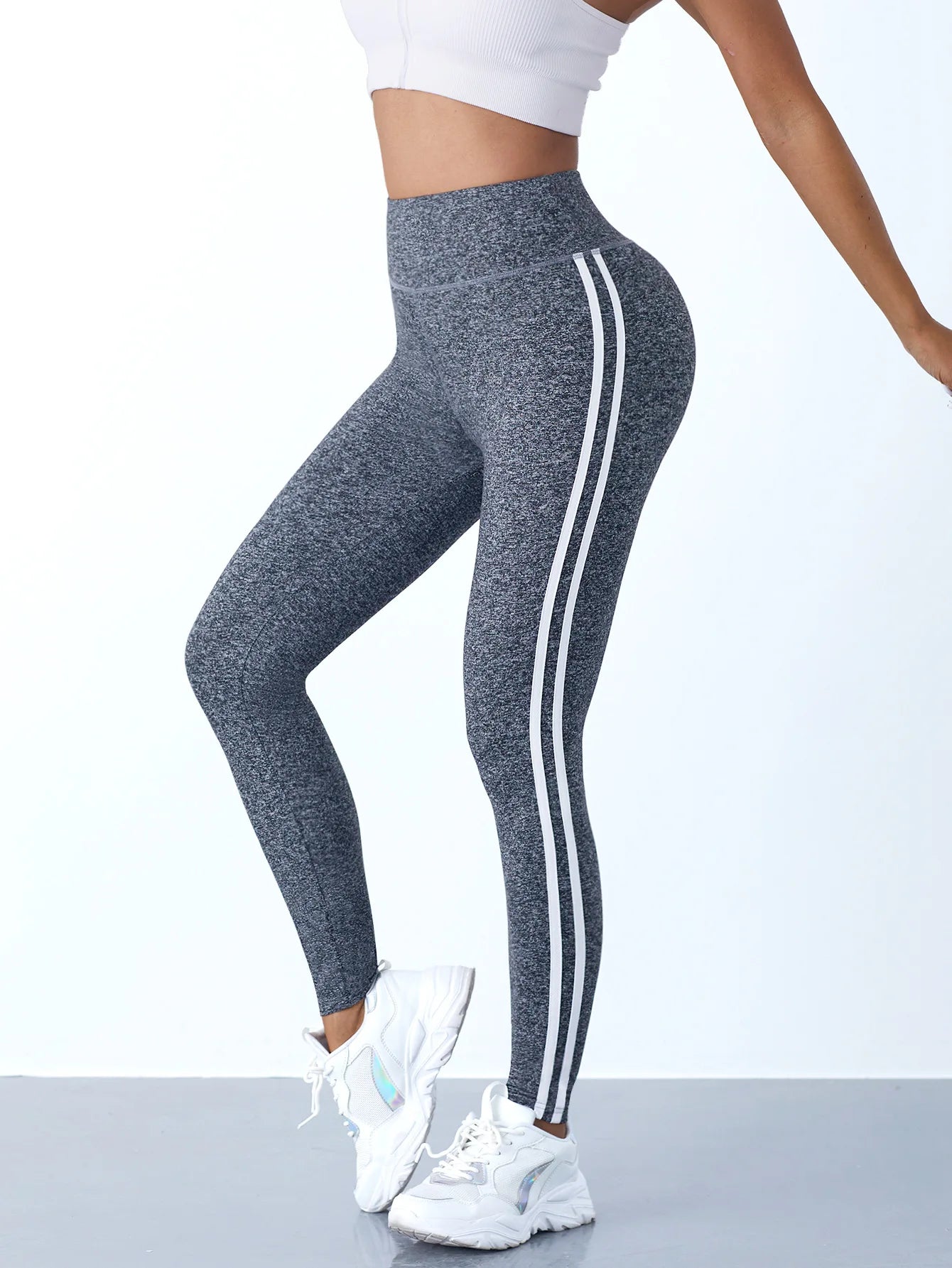 Yoga Leggings Women Striped Slim Sports