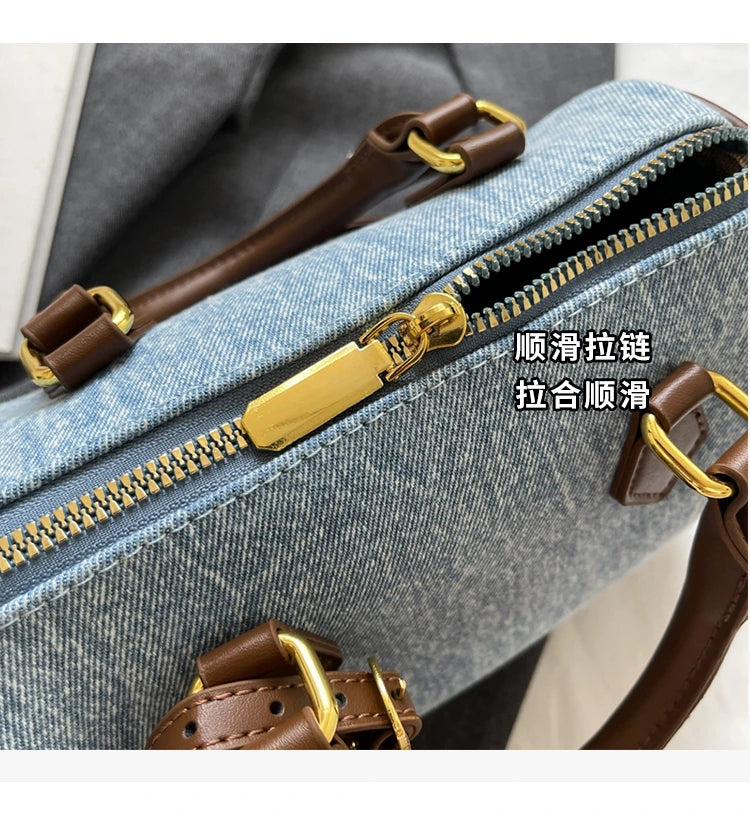 Fashion Solid Color Denim Handbag Quality Hardware Versatile Shoulder Bag 2024 Hot Sale Crossbody Bag for Women Bolsas Femininas