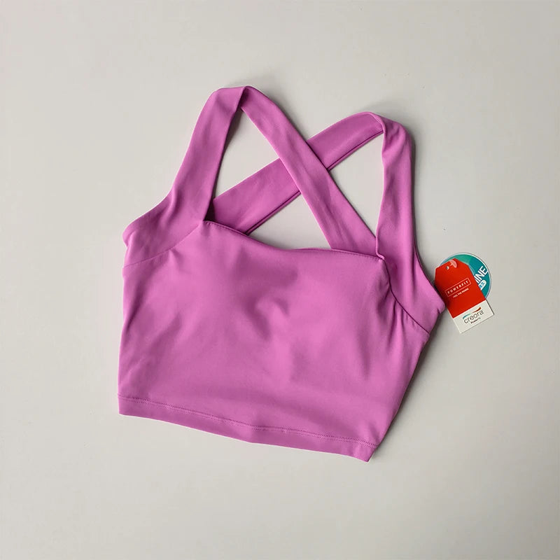 Seamless Cross Back Sports Bra