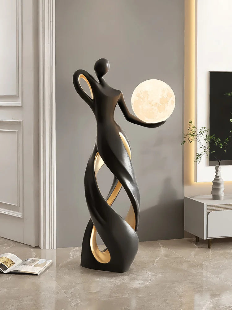 Home Decor Statue Dancer Abstract Art Ornaments Nordic LivingRoom Large Floor Luminous Sculpture Housewarming Interior Figurines