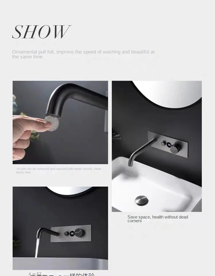 Copper Basin Faucet with Intelligent Constant Temperature Water Power Generation Display Extension Nozzle Hidden Style Faucet