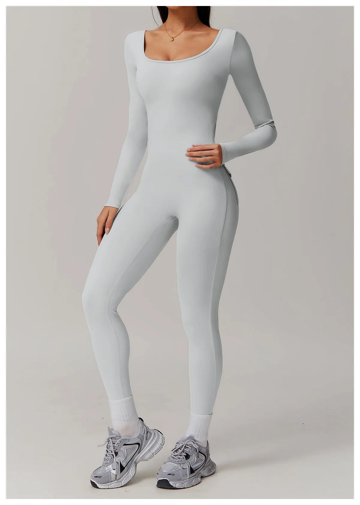 Backless Yoga Boilersuit Long Sleeved Women Sportswear Gym Jumpsuits