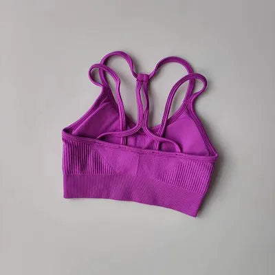 Women Breathable Sports Bra  Anti-sweat Fitness Top  Seamless Yoga Bra Gym Crop Top Brassiere Push Up Sport Bra Gym Workout Top