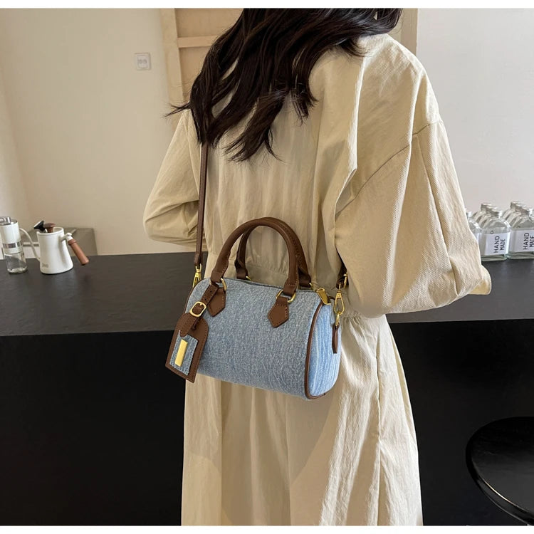 Fashion Solid Color Denim Handbag Quality Hardware Versatile Shoulder Bag 2024 Hot Sale Crossbody Bag for Women Bolsas Femininas