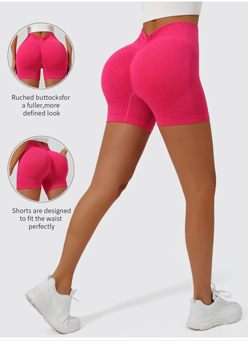 Women Seamless Yoga Shorts High Waist Workout Shorts Running Naked Feeling Breathable Fitness Pants Outwear Tight Shorts