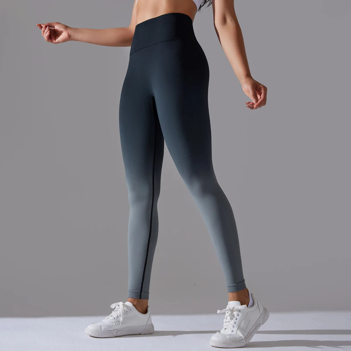 Gradient Colour Elastic Gym Leggings