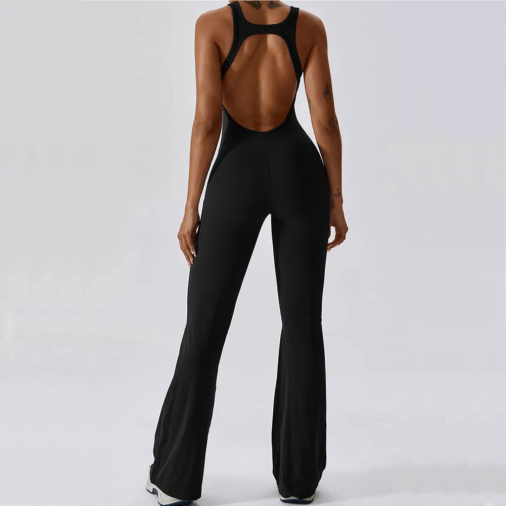 Solid Yoga Jumpsuit One Piece Outfit Fitness Bodysuit Workout Clothes