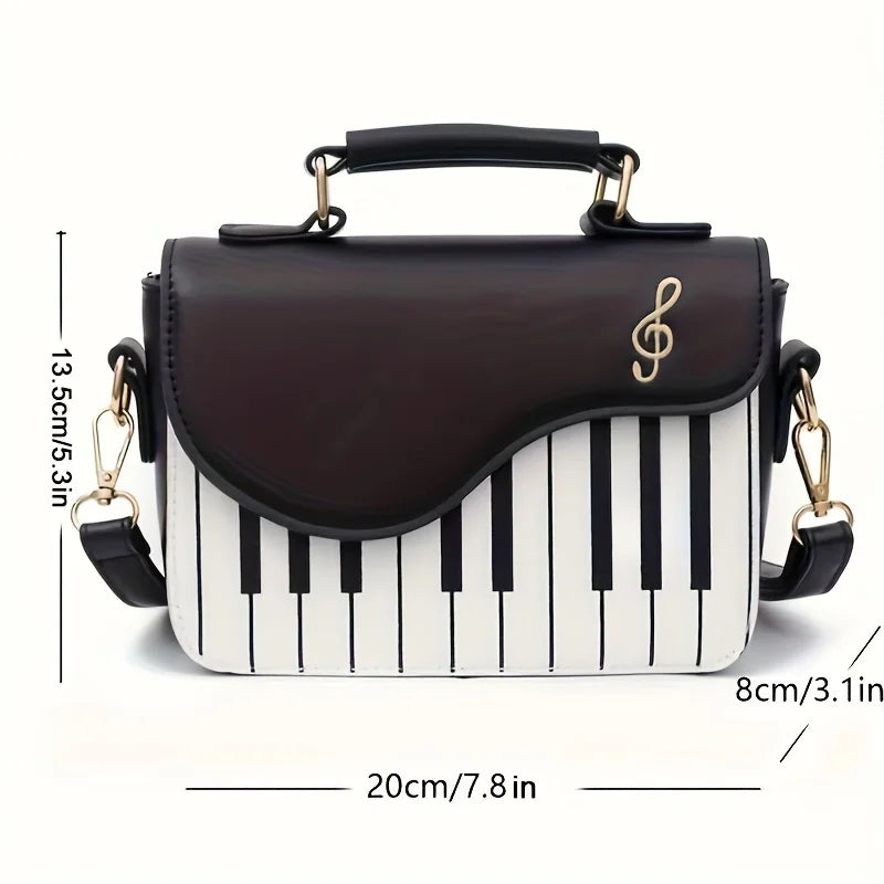 2024 Korean Piano Design Women Shoulder Bags PU Leather Messenger Bag Handbag Fashion Corssbody Bag Pocket Coin Purse Package