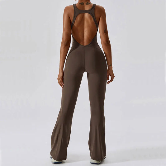 Solid Yoga Jumpsuit One Piece Outfit Fitness Bodysuit Workout Clothes