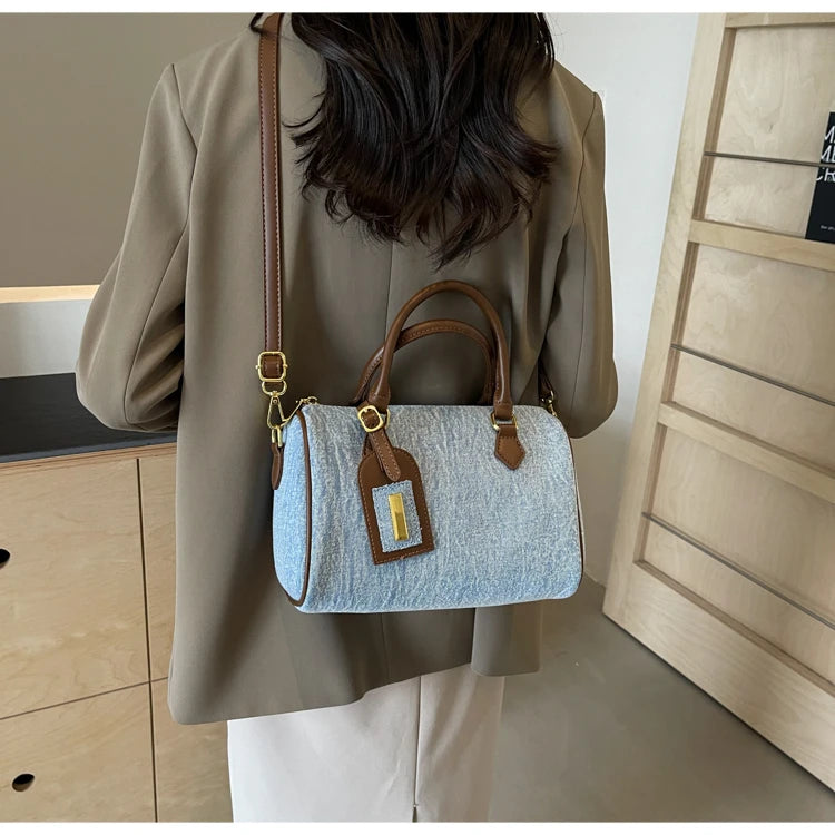 Fashion Solid Color Denim Handbag Quality Hardware Versatile Shoulder Bag 2024 Hot Sale Crossbody Bag for Women Bolsas Femininas