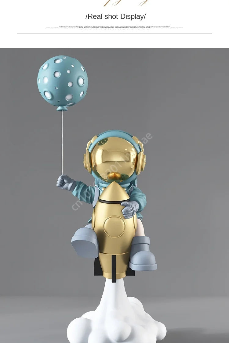 95cm Astronaut Balloon Lamp Sculpture Large Floor-standing Decoration Living Room TV Cabinet Home Decoration Statue Housewarming